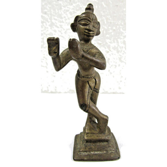 Vintage Sculpture Krishna Venugopala Late Nineteenth Century Bronze